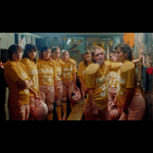 beach logs kill sxsw film festival tahyrn smith production designer - a group of young women in football uniforms talking in a circle.