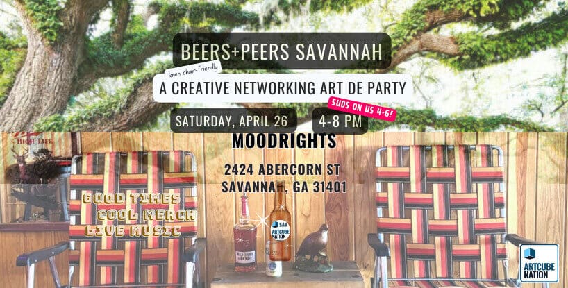 Beers+Peers Savannah networking party April 26, Moodrights.